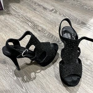 BCBGENERATION Black Platform Heels with Rhinestones 8